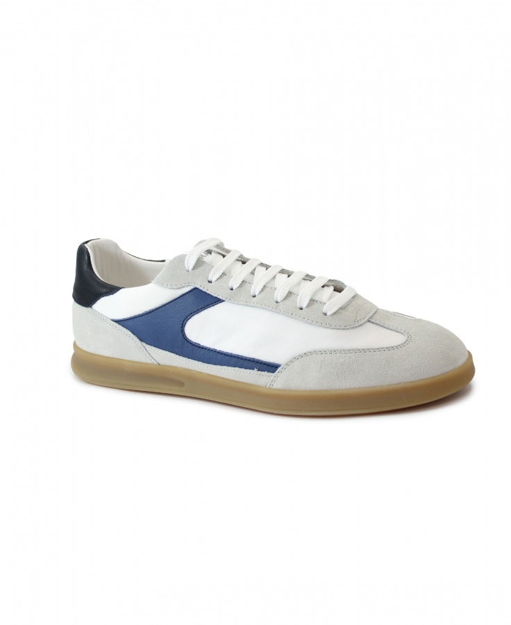 FRAU 22D1 bianco blu scarpe uomo sneakers lacci pelle