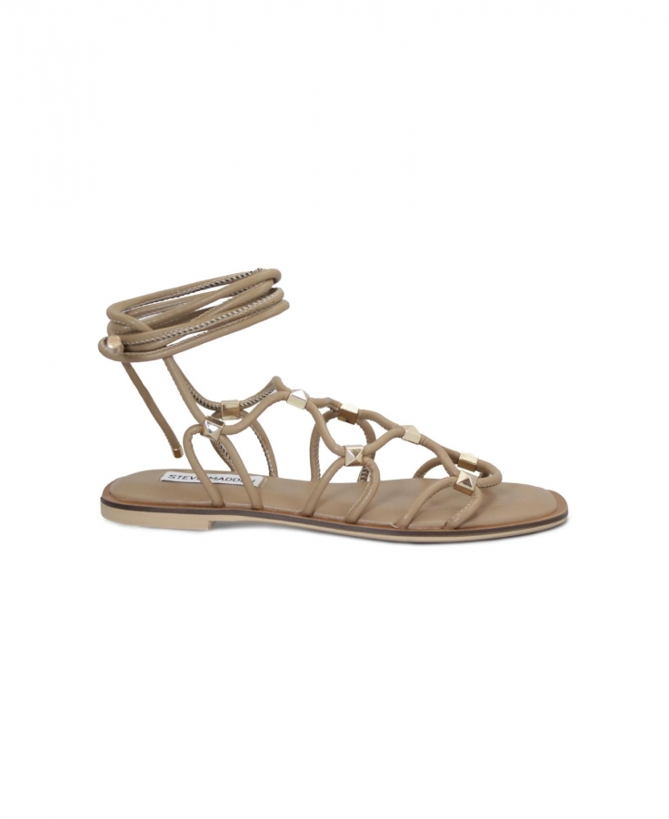 STEVE MADDEN ZAPPY ZAPP02S1 tan beige scarpe sandali bassi donna lacci schiava