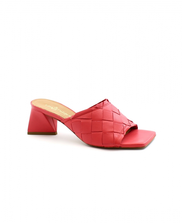 LES TULIPES 1150TP fuxia scarpe donna ciabatte tacco pelle intrecciata