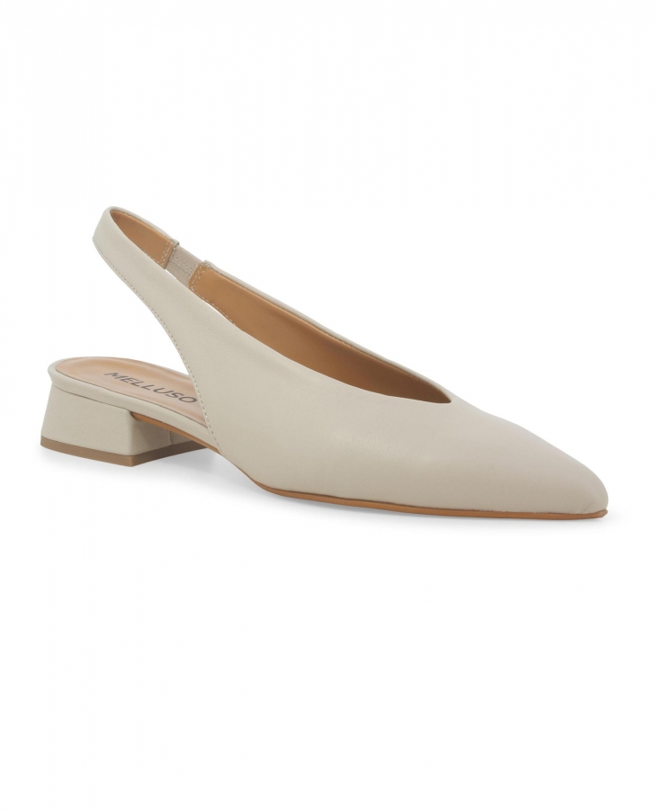 MELLUSO D156 milk bianco scarpe donna sandali slingback tacco basso punta