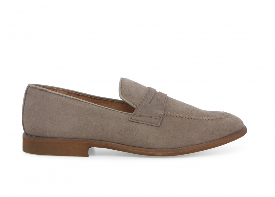 Mocassino uomo in camoscio beige u0742z