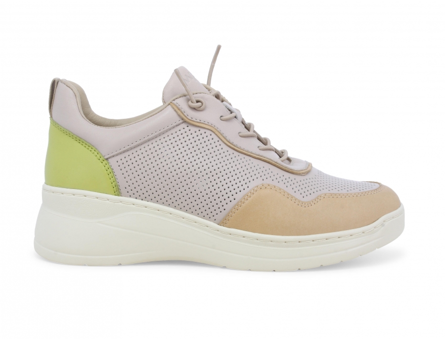 Sneakers donna in pelle beige k55449