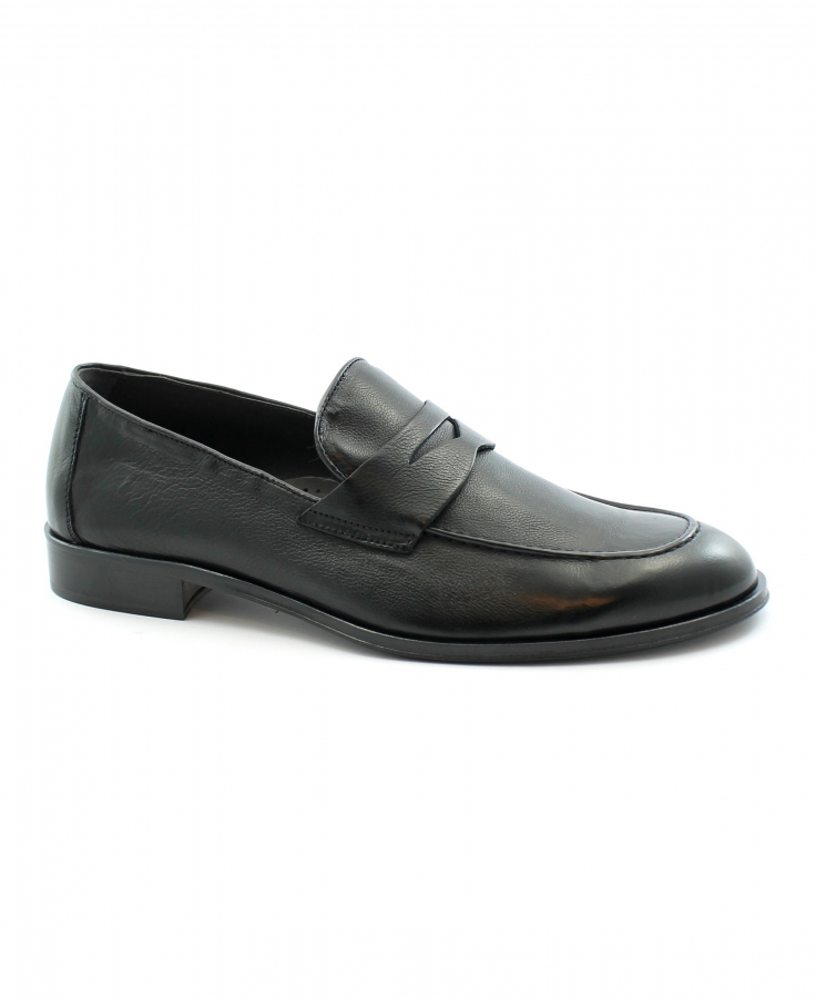 FRANCO FEDELE 6487 nero scarpe uomo mocassino college pelle elegante