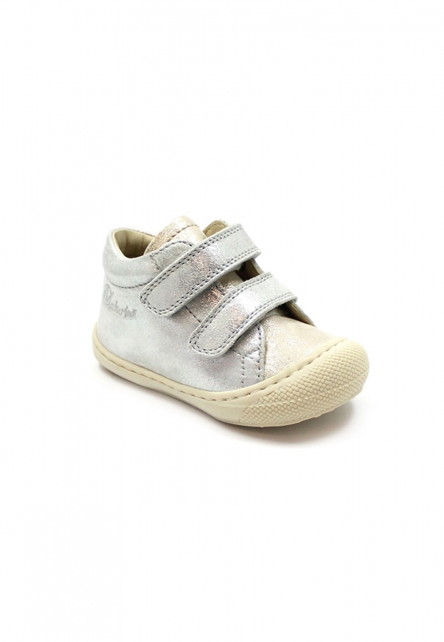 NATURINO COCOON VL 12904 platinum silver scarpe bambina primi passi strappi pelle