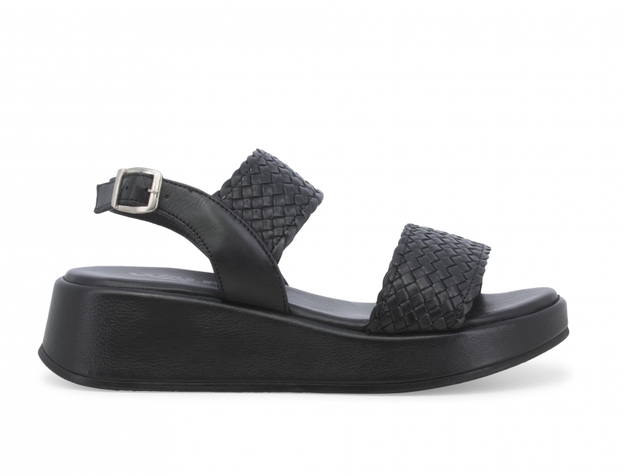 Sandalo donna in pelle intreccio nero k35303z
