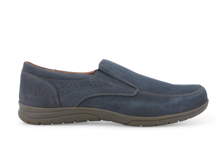 Mocassino allacciato uomo in nabuck blu u41138z