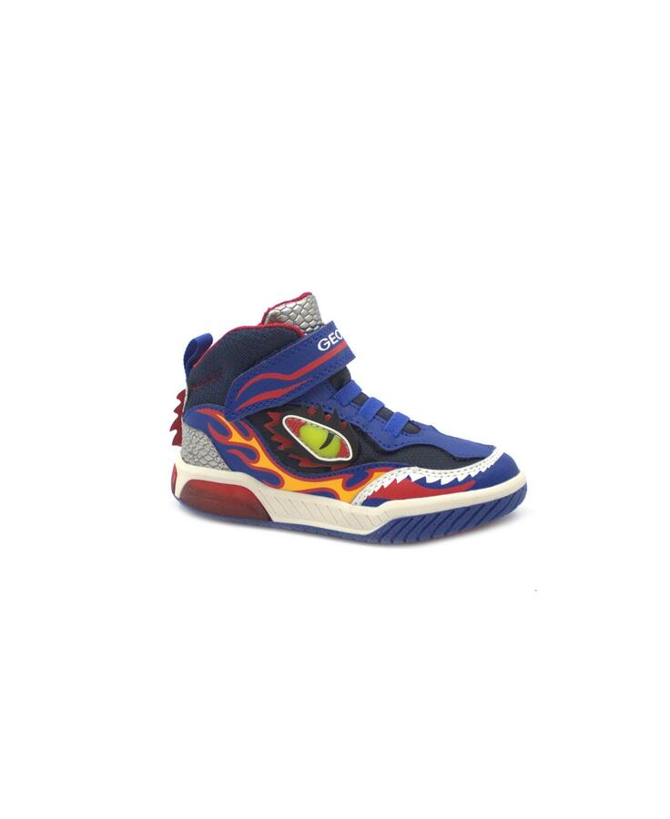 GEOX J369CD royal red blu scarpe bambino sneakers mid strappo lacci elastici
