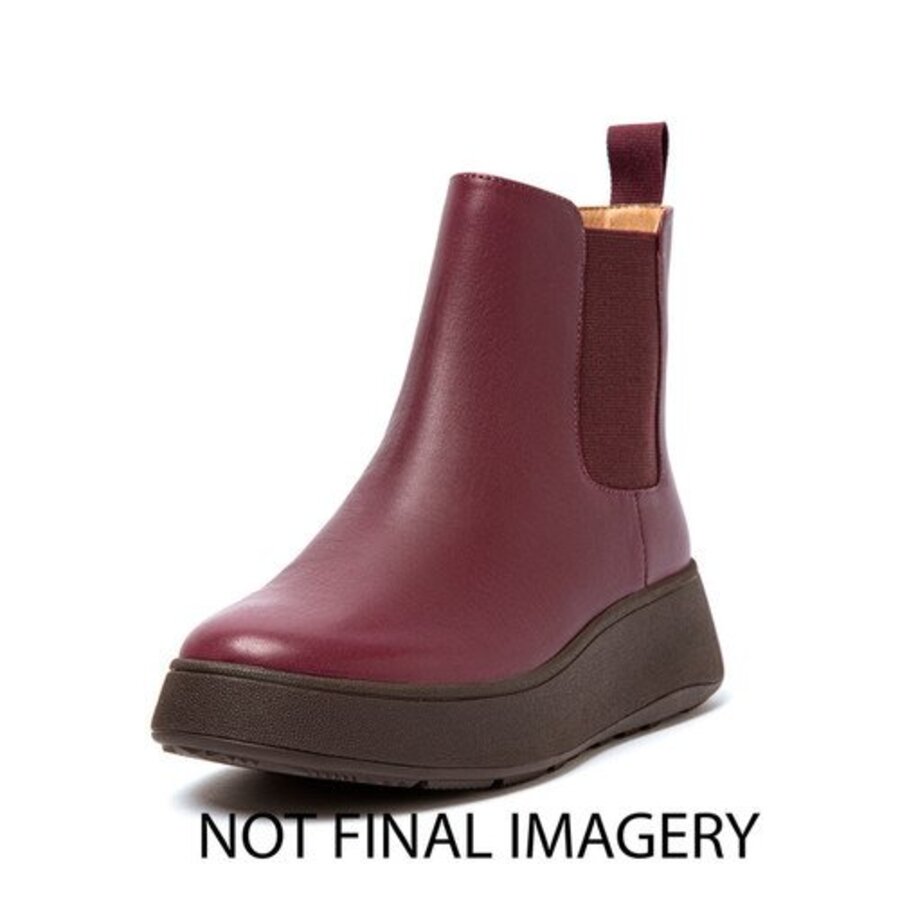 FitFlop F-MODE LEATHER FLATFORM CHELSEA BOOTS PLUMMY (size: 36)