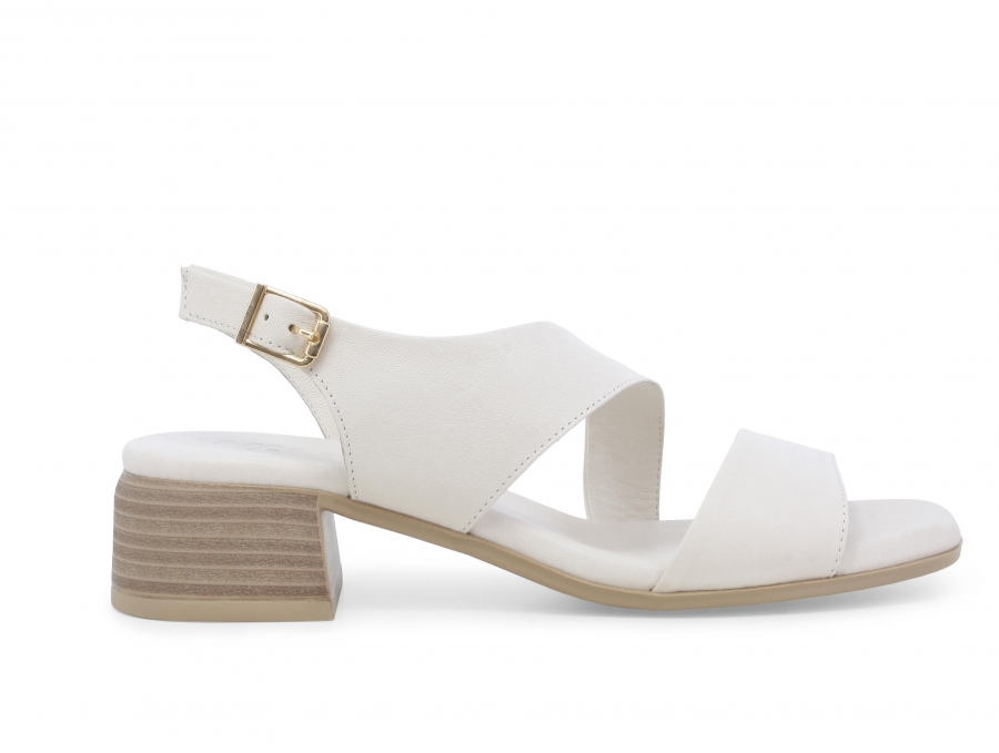 Sandalo donna in pelle crema k56062z
