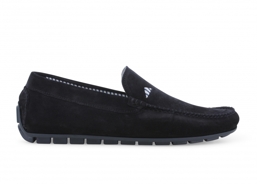 Mocassino uomo in camoscio blu notte u16017z