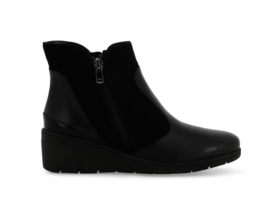 Stivaletto donna comodo in pelle nero k91624z