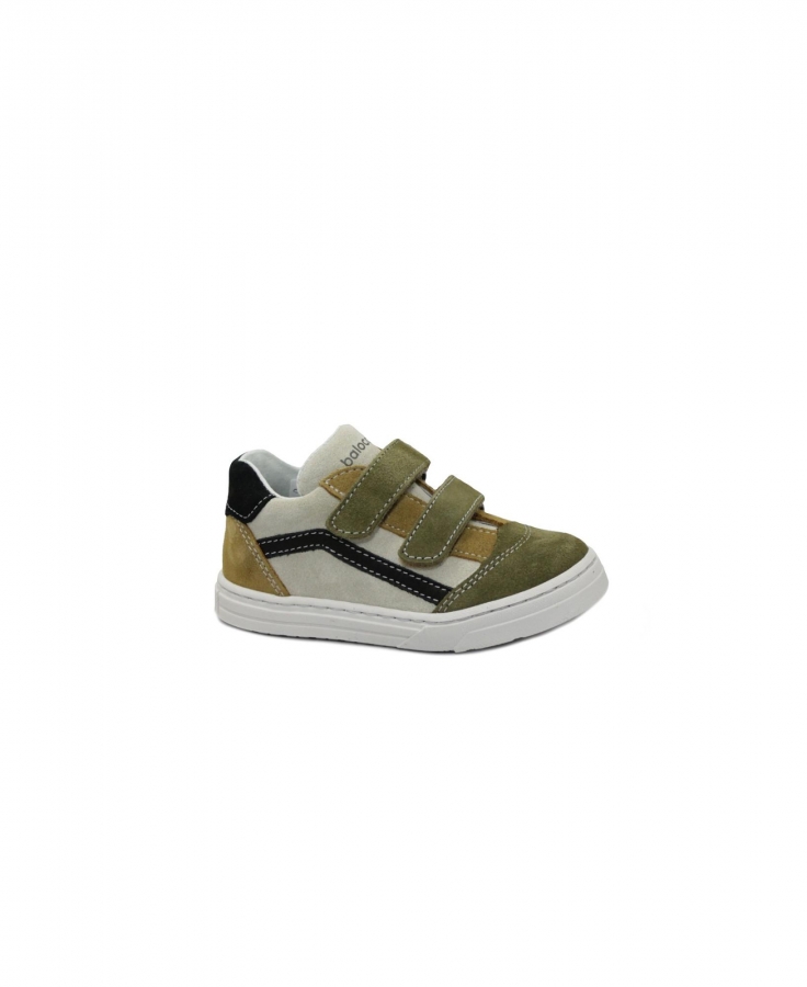 BALOCCHI 653211 23/25 MINI oliva scarpe bambino sneakers strappi pelle scamosciata