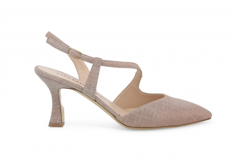 Decollete donna slingback in tessuto galassia rosa e1634zv