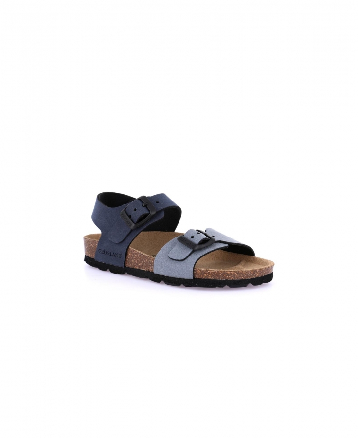GRUNLAND ARIA SB2111 jeans blu sandalo bambino fibbie birk