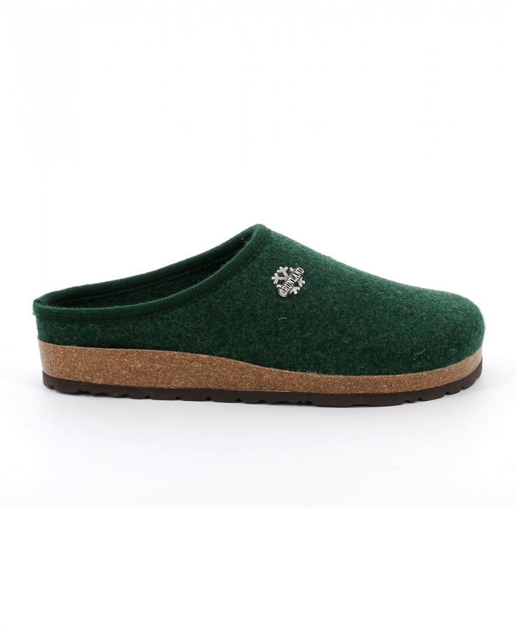 GRUNLAND ROBI CB0173 foresta verde ciabatte pantofole uomo plantare in feltro lana