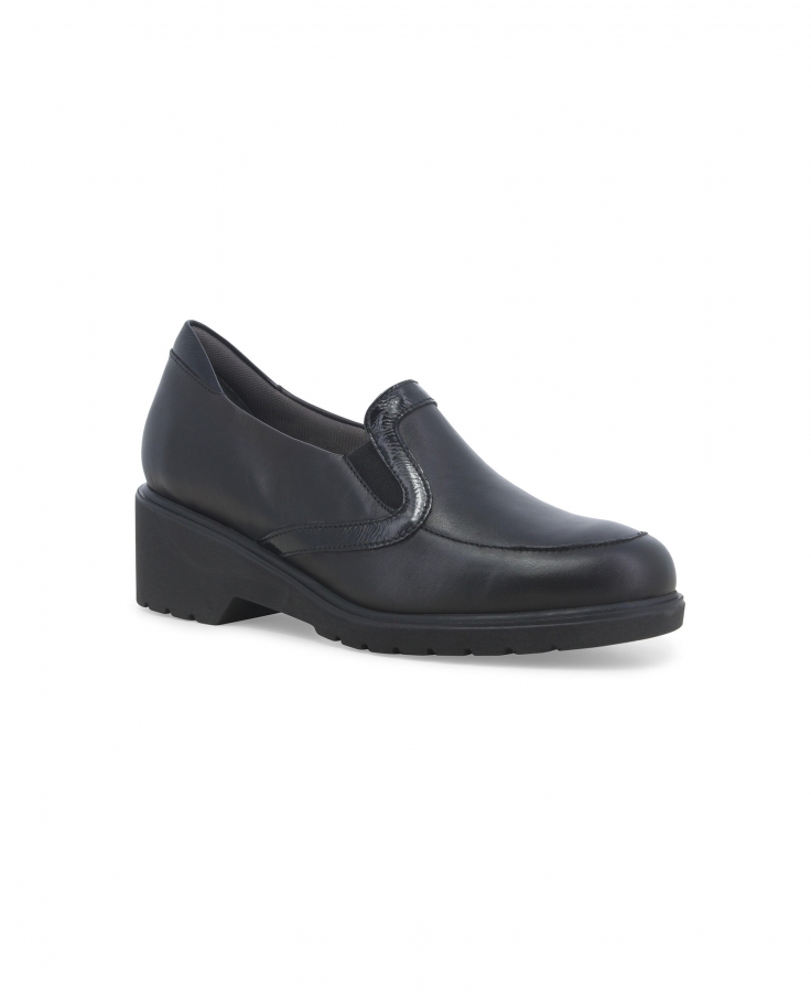 MELLUSO R35727 nero scarpe donna mocassino pelle elastico