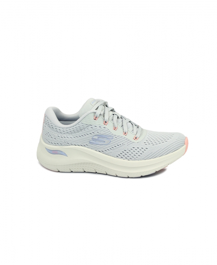SKECHERS 150051 ARCH FIT 2.0 light gray multi grigio scarpe sneakers donna lacci VEGAN
