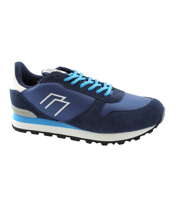FRAU FX 0501 navy blu scarpe uomo sneakers lacci pelle tessuto tecno