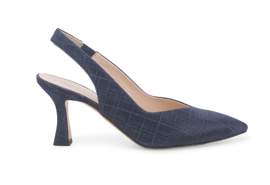 Décolleté donna slingback in tessuto galassia blu notte d168zv