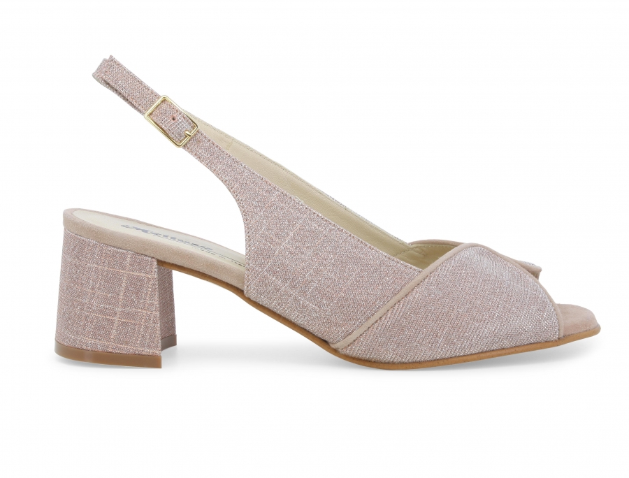 Sandalo donna comodo elegante in tessuto rosa phard s634z