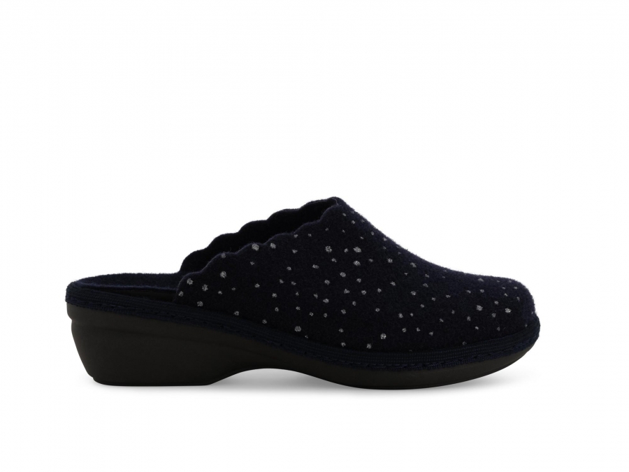 Pantofola donna in tessuto blu pd306z