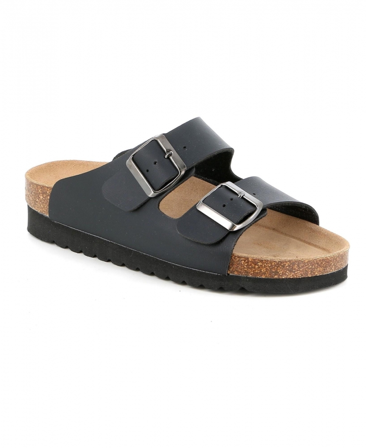 GRUNLAND HOLA CB2445 nero ciabatte donna birk anatomiche fibbie re-soft