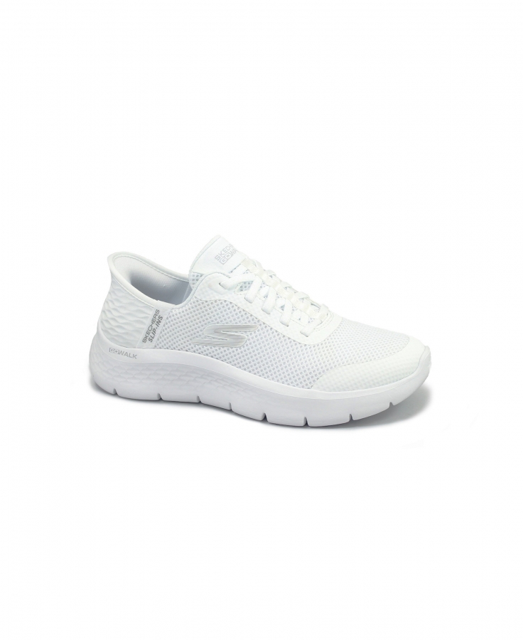 SKECHERS 124836 GO WALK FLEX bianco scarpe donna sneakers memory foam slip-ins VEGAN