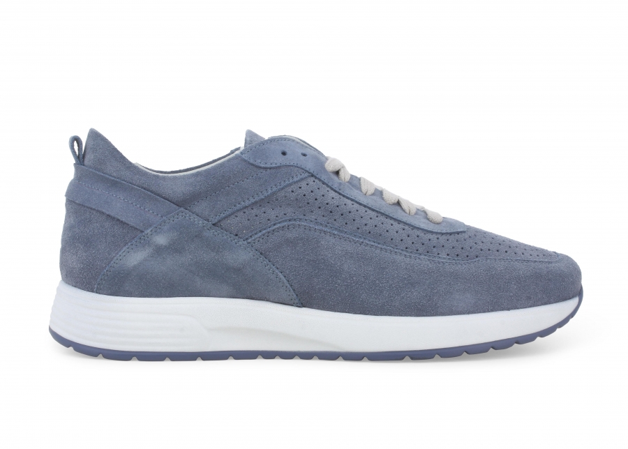 Sneakers uomo in camoscio jeans u16258z