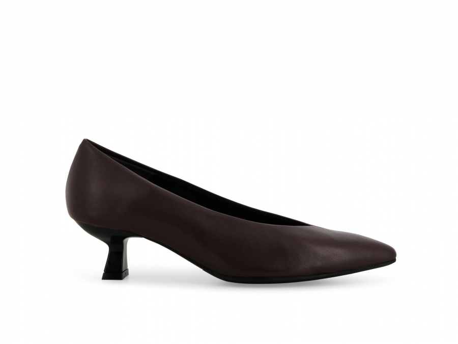 Décolleté donna in pelle marrone d5201