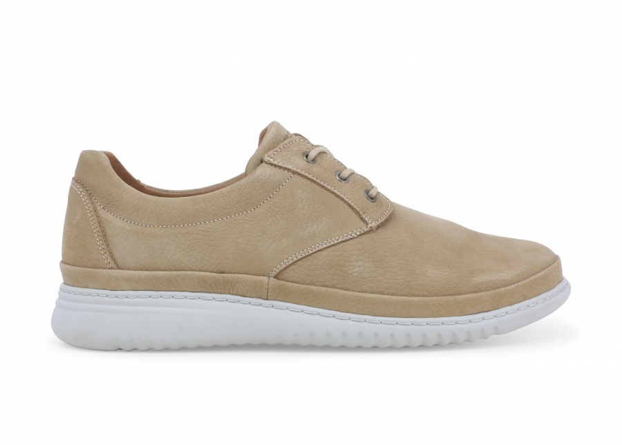 Mocassino allacciato uomo in nabuck beige u41139z
