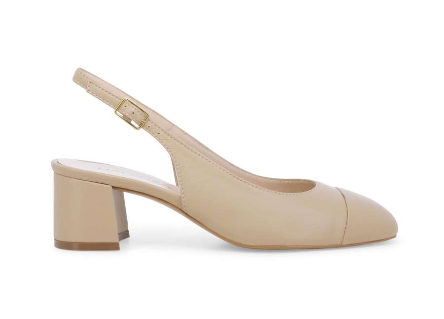 Décolleté donna in pelle nude e1301z