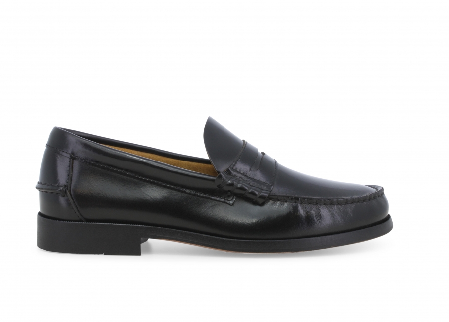 Mocassino uomo in pelle abrasivato nero u18209z