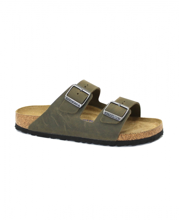 BIRKENSTOCK ARIZONA BS 1019377 faded khaki verde ciabatte uomo fibbie pelle soft