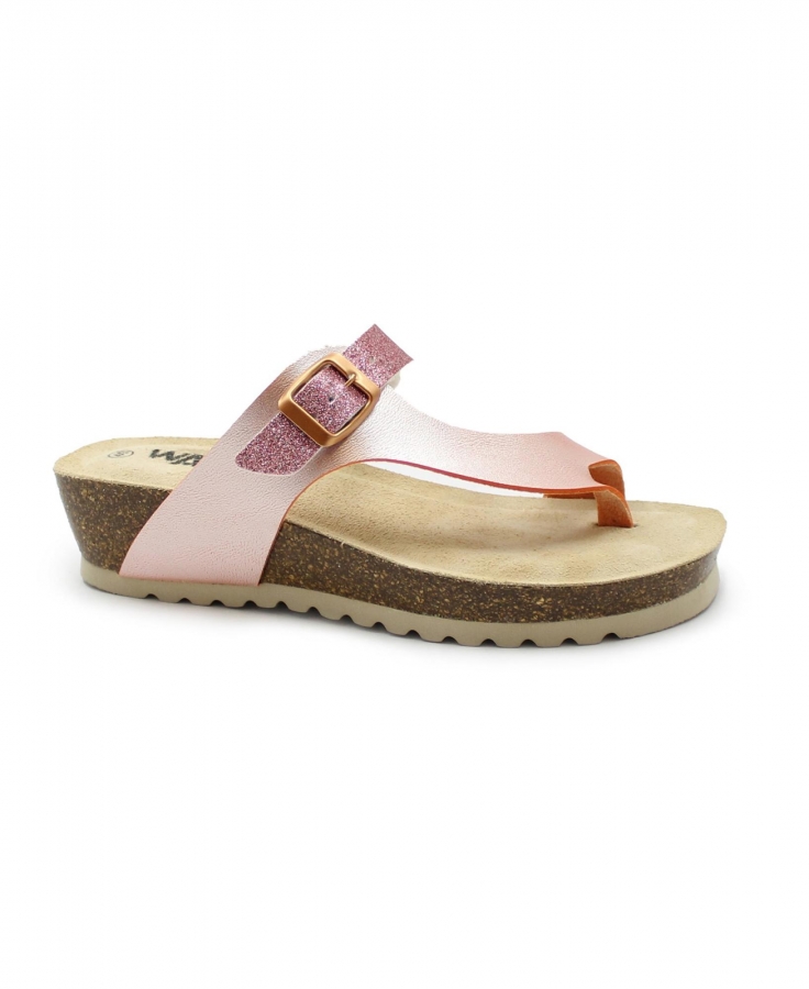 MELLUSO WALK 018115W nuage rosa ciabatte infradito donna zeppa glitter