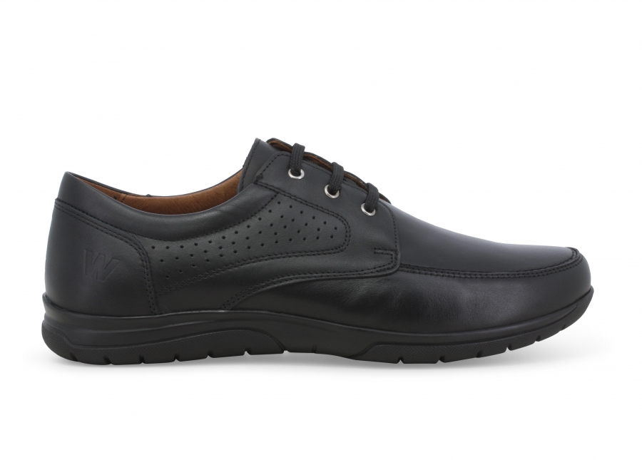 Mocassino allacciato uomo in pelle nero u41137z