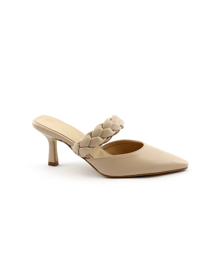 NACREE 396002 nude rosa scarpe sandalo donna sabot tacco punta chiusa
