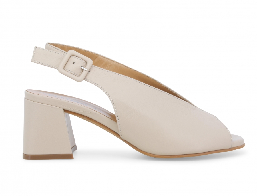 Sandalo donna comodo in pelle beige kiss n622z