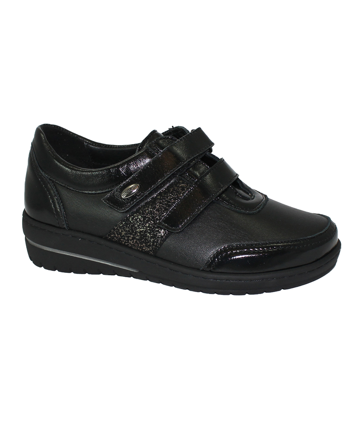GRUNLAND NILE SC5388 nero scarpe donna sneaker comfort strappi pelle