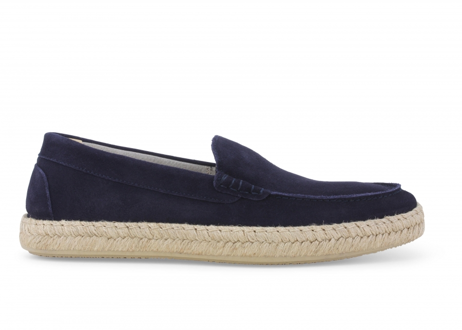Mocassino uomo in nabuk scamosciato blu u18013z