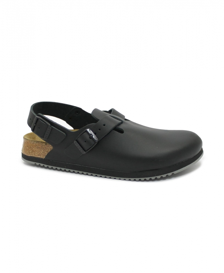 BIRKENSTOCK TOKIO PROF 61196 black nero ciabatta zoccolo donna fibbia