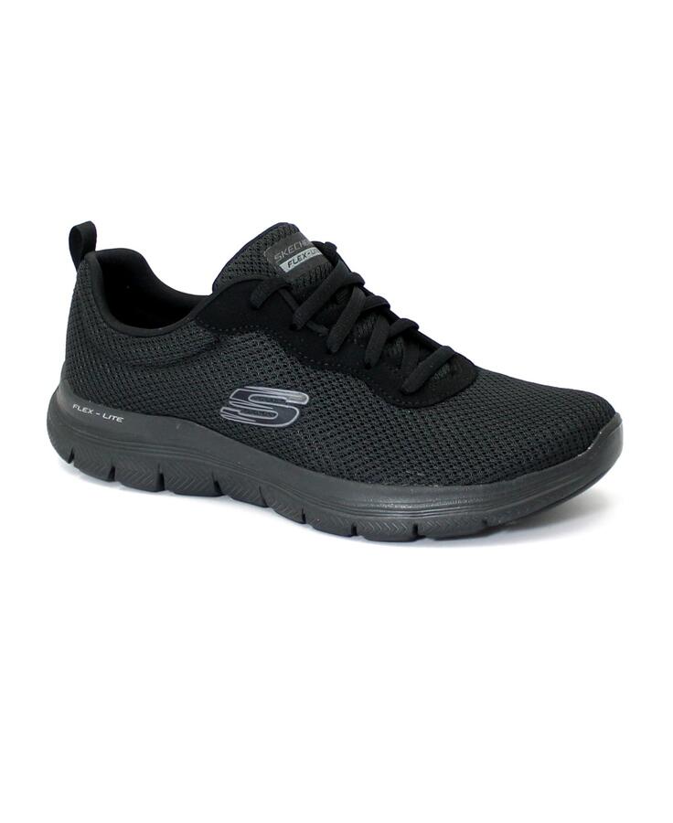 SKECHERS 149303 BRILLIANT VIEW black nero scarpe donna sneakers lacci memory foam