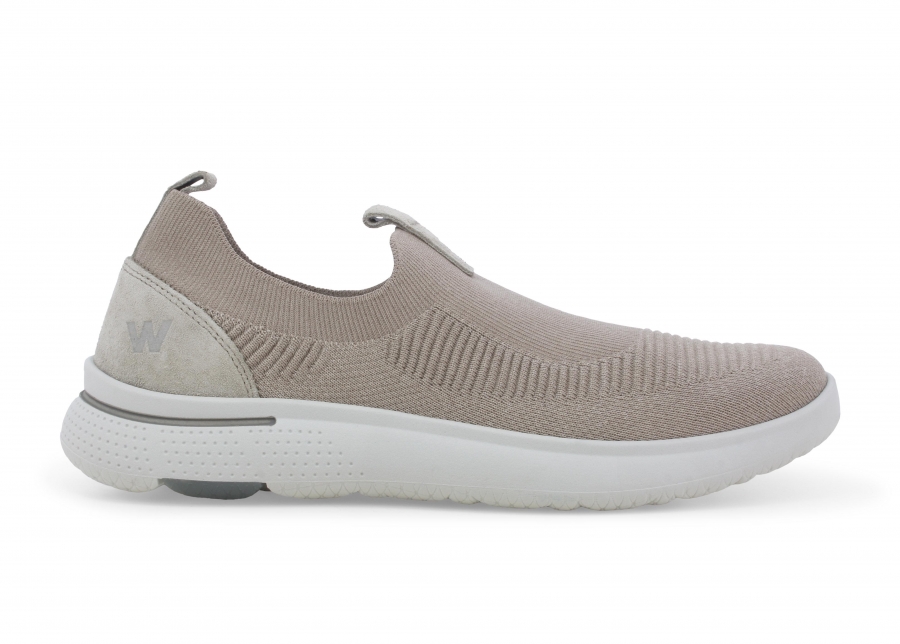 Mocassino uomo in tessuto beige u41121z