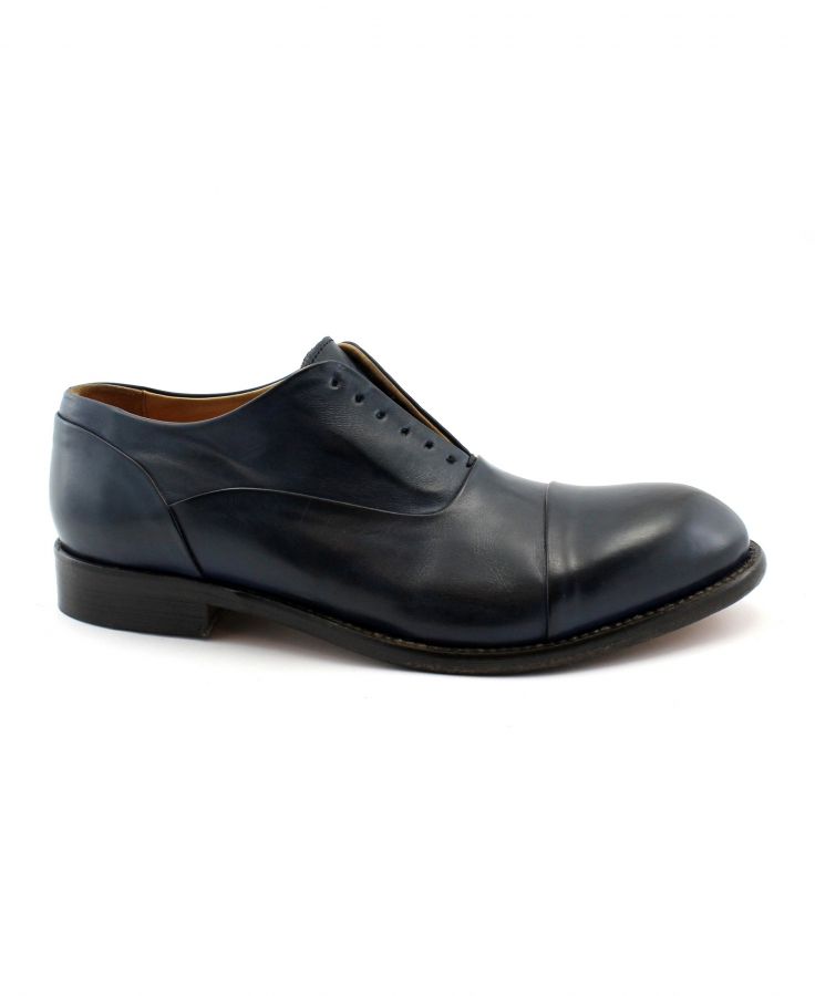 J.P. DAVID 36526 blu scarpe uomo pelle derby puntale elegante slip on made in Italy
