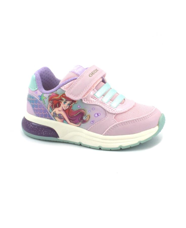 GEOX J358VA pink watersea rosa sirenetta scarpe bambina sneakers luci strappi tessuto traspiranti