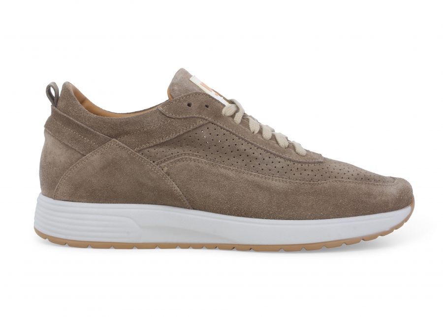 Sneakers uomo in camoscio beige u16258z