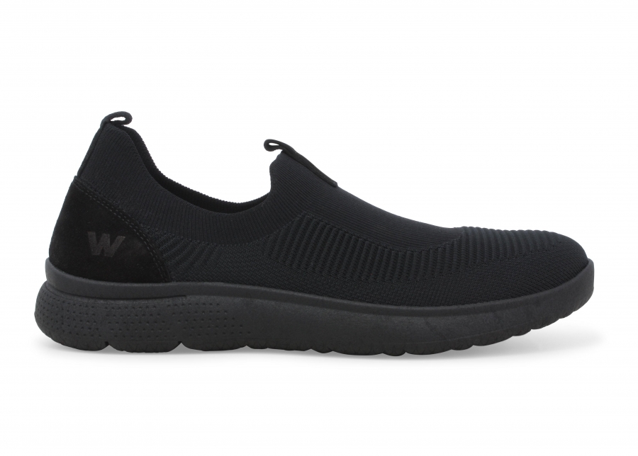 Mocassino uomo in tessuto nero u41121z