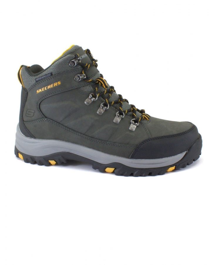 SKECHERS 204642 RELMENT charcoal grigio scarponcini uomo lacci trekking waterrepellent memory foam