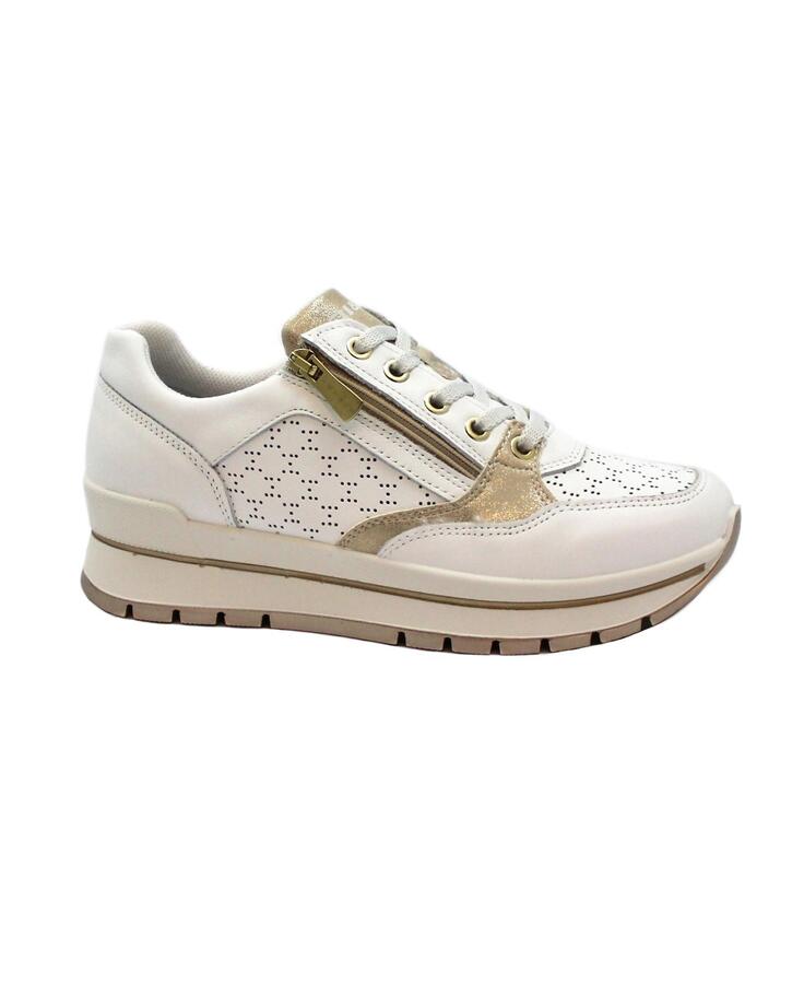 IGI&CO 5662100 bianco scarpe donna sneakers lacci zip pelle memory foam