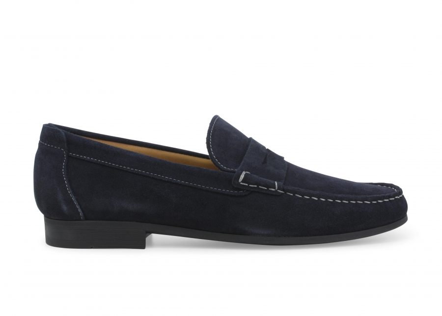 Mocassino uomo in camoscio blu u47044z