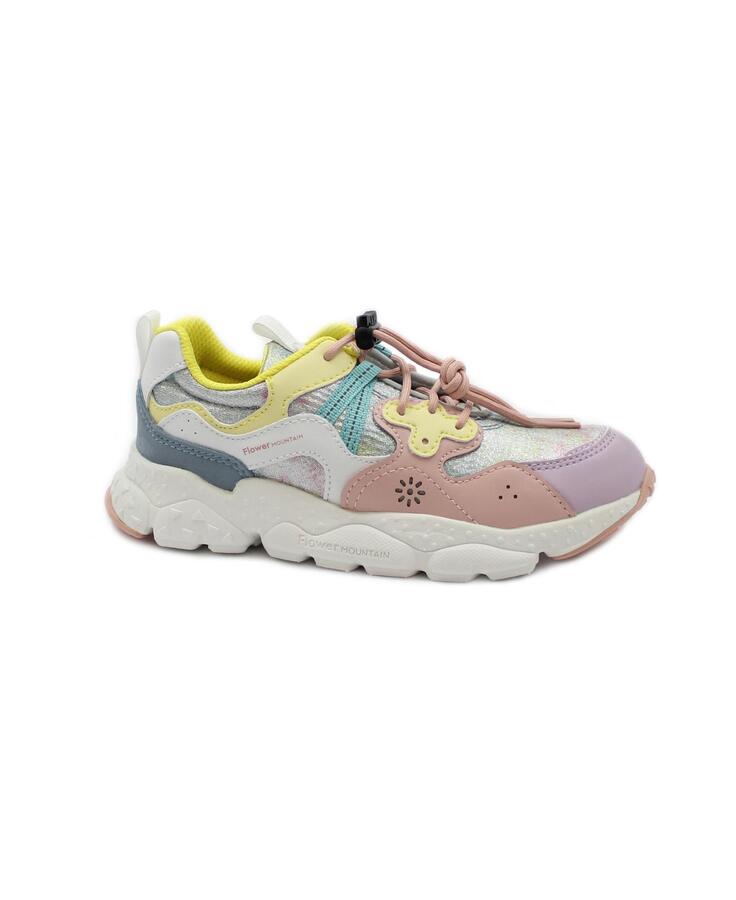 FLOWER MOUNTAIN YAMANO 15497 33/35 grey cipria celeste sneakers scarpe bambina vegan